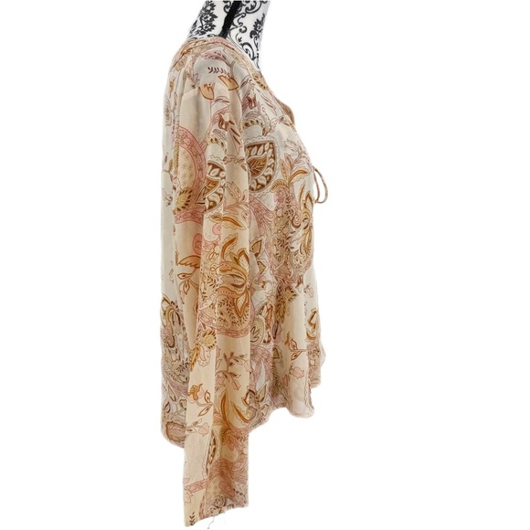 Lemon Grass Studio Sheer Paisley Boho Blouse Soft Girl 70s Vintage Aesthetic XL - Picture 3 of 10